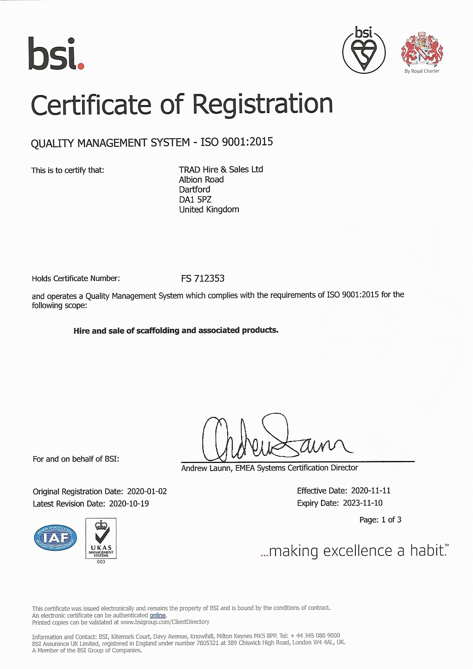 BSI ISO 9001